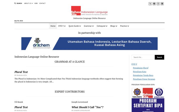 Screenshot of bahasakita.com