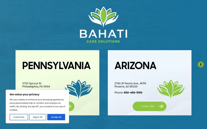 Screenshot of bahaticare.com