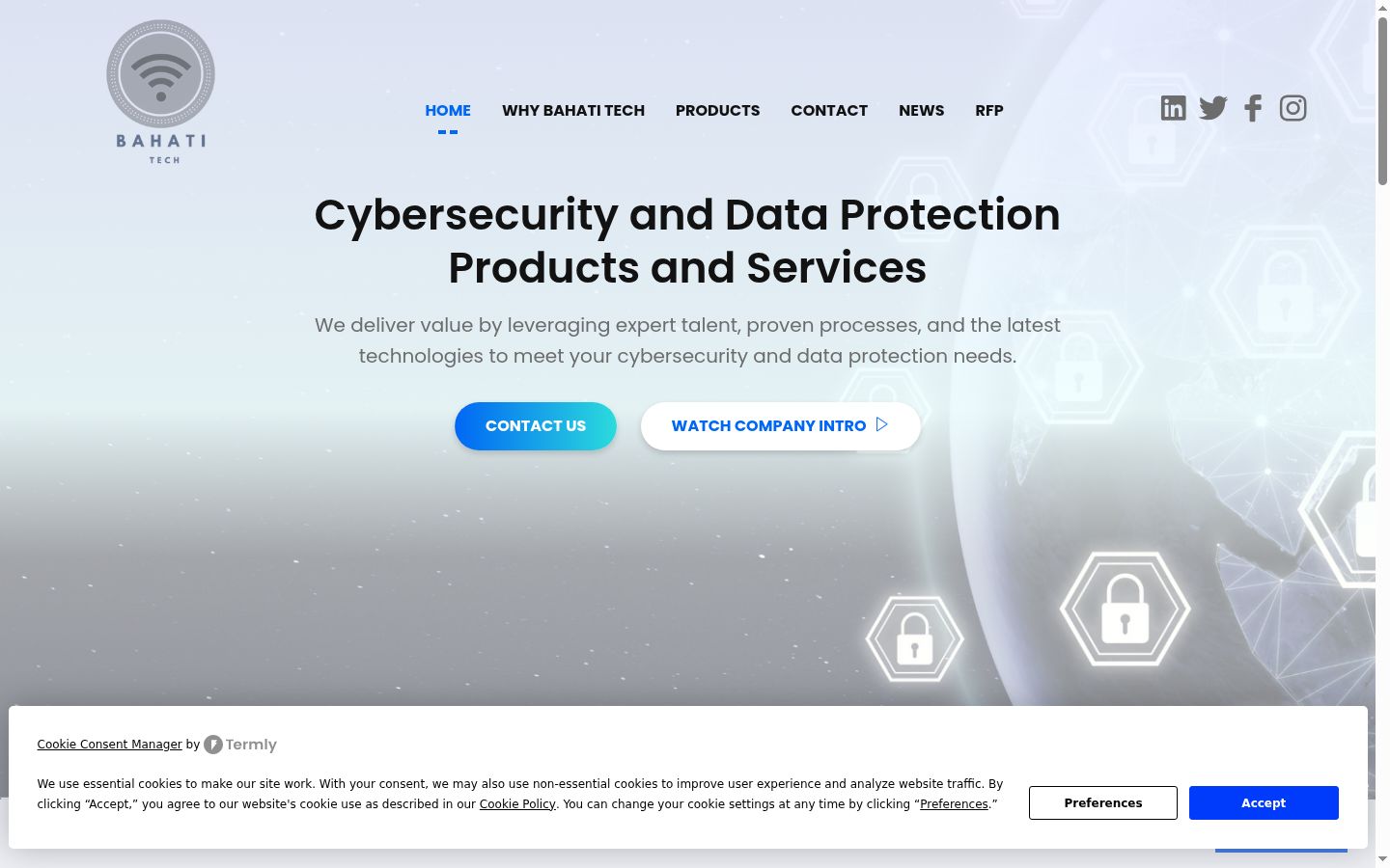 Screenshot of the consent banner shown before any interaction