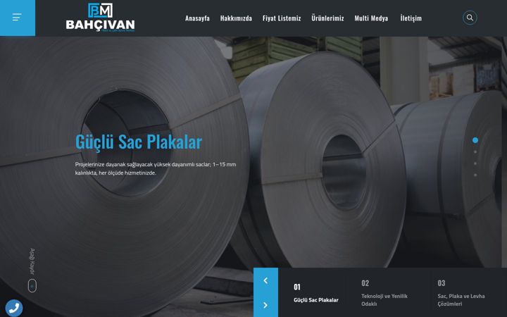 Screenshot of bahcivanmetal.com