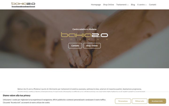 Screenshot of bahiaduepuntozero.it