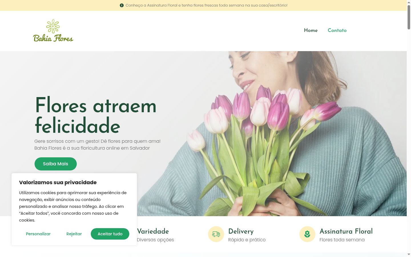 Ekrānuzņēmums ar piekrišanas baneri, kas tika rādīts pirms jebkādas mijiedarbības