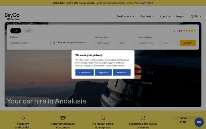 Screenshot of bahiasexirentacar.com
