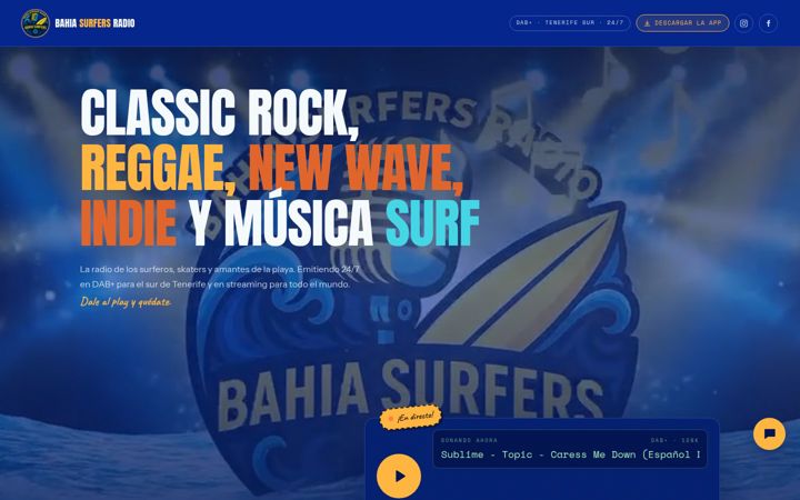 Screenshot of bahiasurfersradio.com