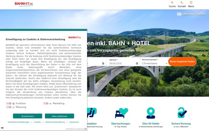 Screenshot of bahnhit.de