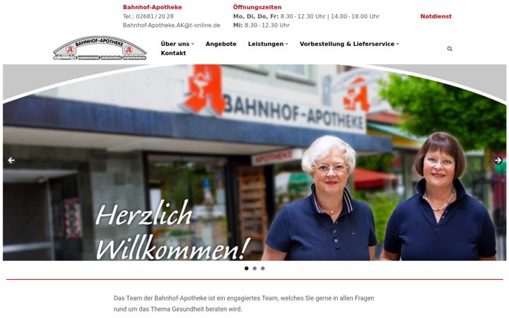 Captura de pantalla de bahnhof-apotheke-ak.de