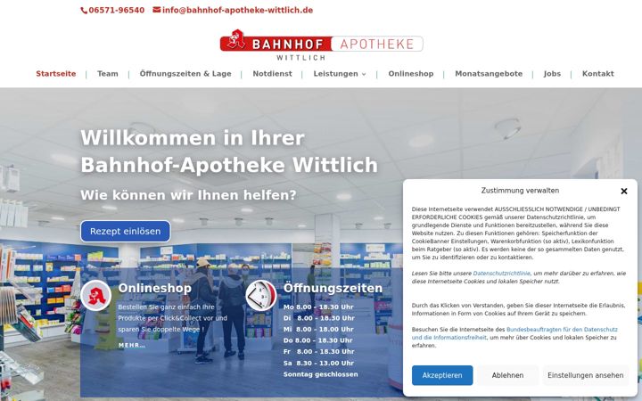 Screenshot of bahnhof-apotheke-wittlich.de