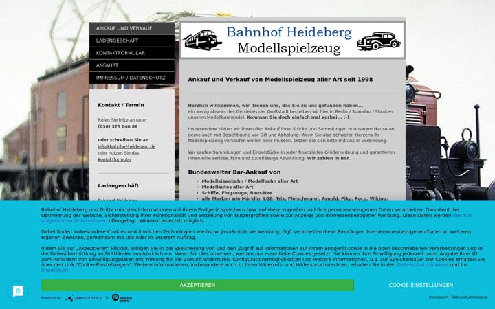 Screenshot of bahnhof-heideberg.de