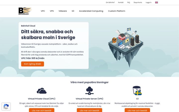 Screenshot di bahnhof.net