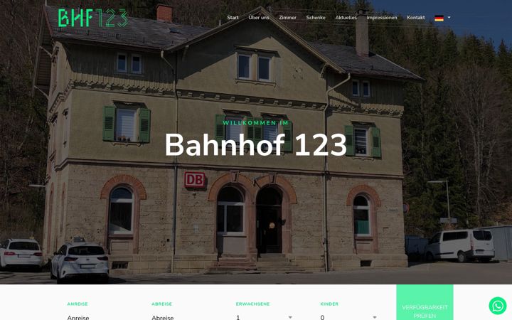 Screenshot of bahnhof123.de