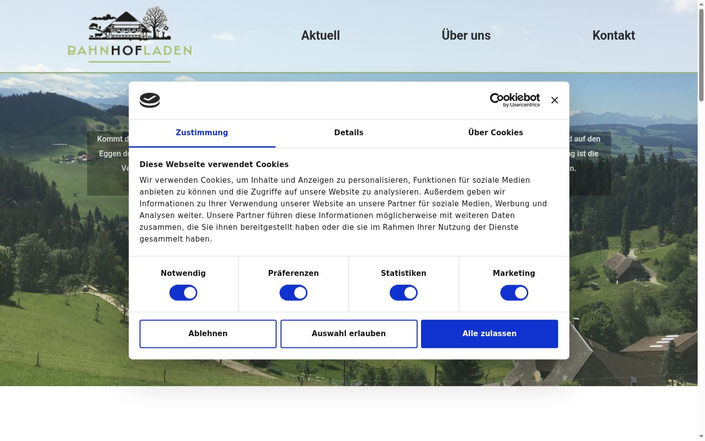 Snímka obrazovky banera súhlasu zobrazeného pred akoukoľvek interakciou