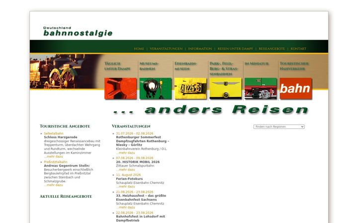 Ekrano kopija bahnnostalgie-deutschland.de