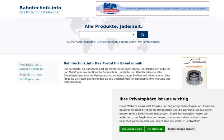 Screenshot of bahntechnik.info