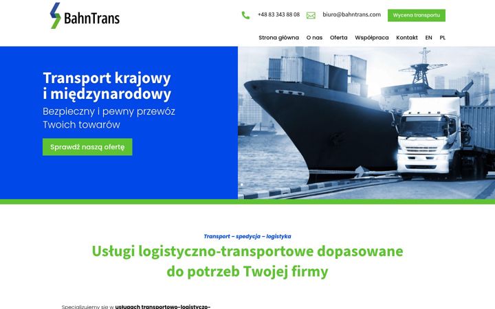 Screenshot of bahntrans.com