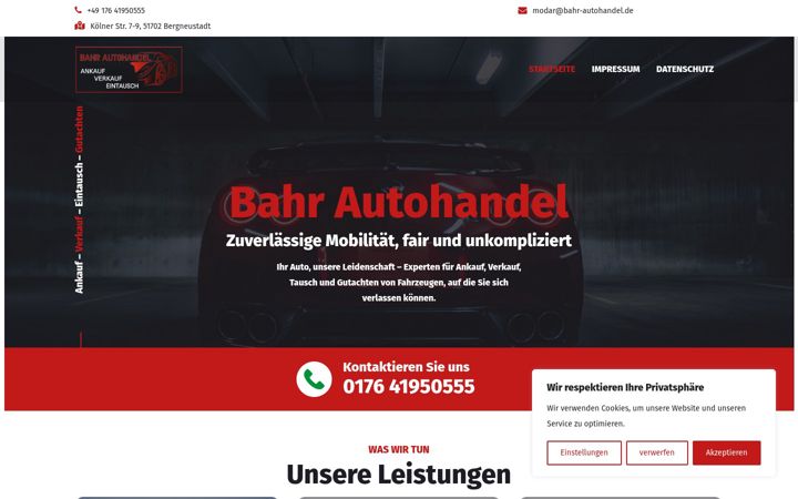 Screenshot of bahr-autohandel.de