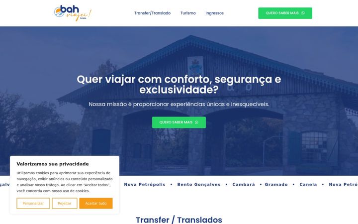 Screenshot of bahviajei.com.br