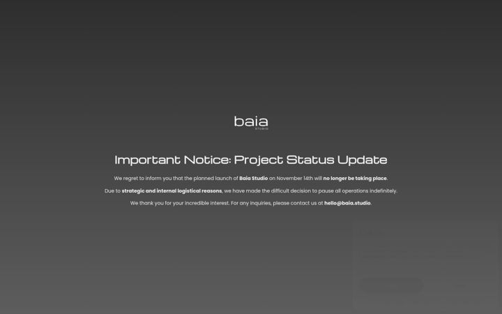 Screenshot of baia.studio