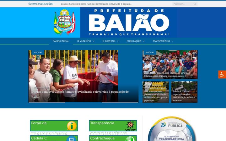 Snímek obrazovky baiao.pa.gov.br