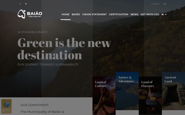 Screenshot stránky baiaosustentavel.pt