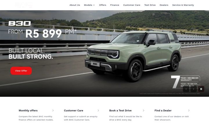 Screenshot of baic.co.za