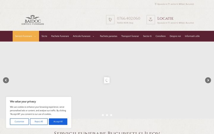 Screenshot of baidocserviciifunerare.ro