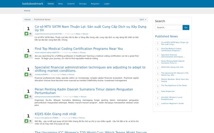 Screenshot of baidubookmark.com