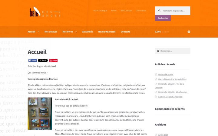Screenshot of baiedesanges-editions.com