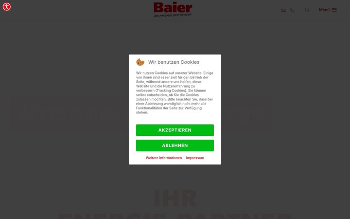Skjámynd af baier-energie.de