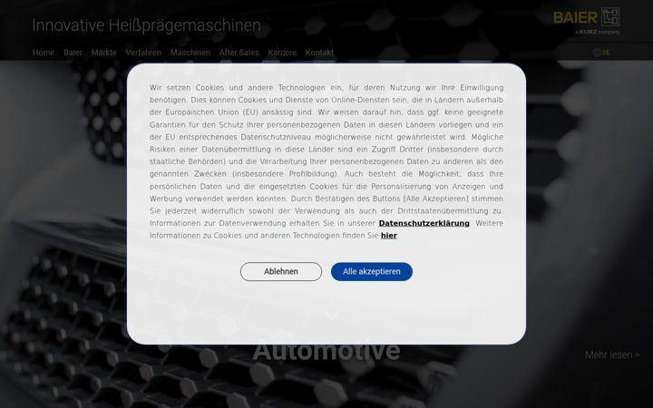 Screenshot of baier-praegetechnik.de