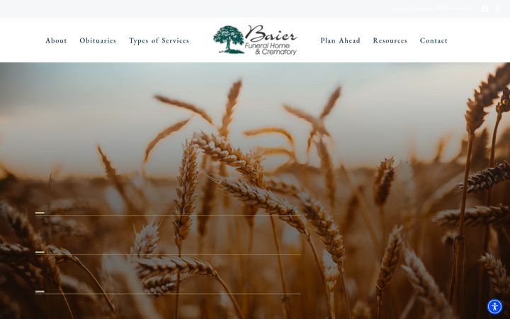 Screenshot of baierfuneralhome.com