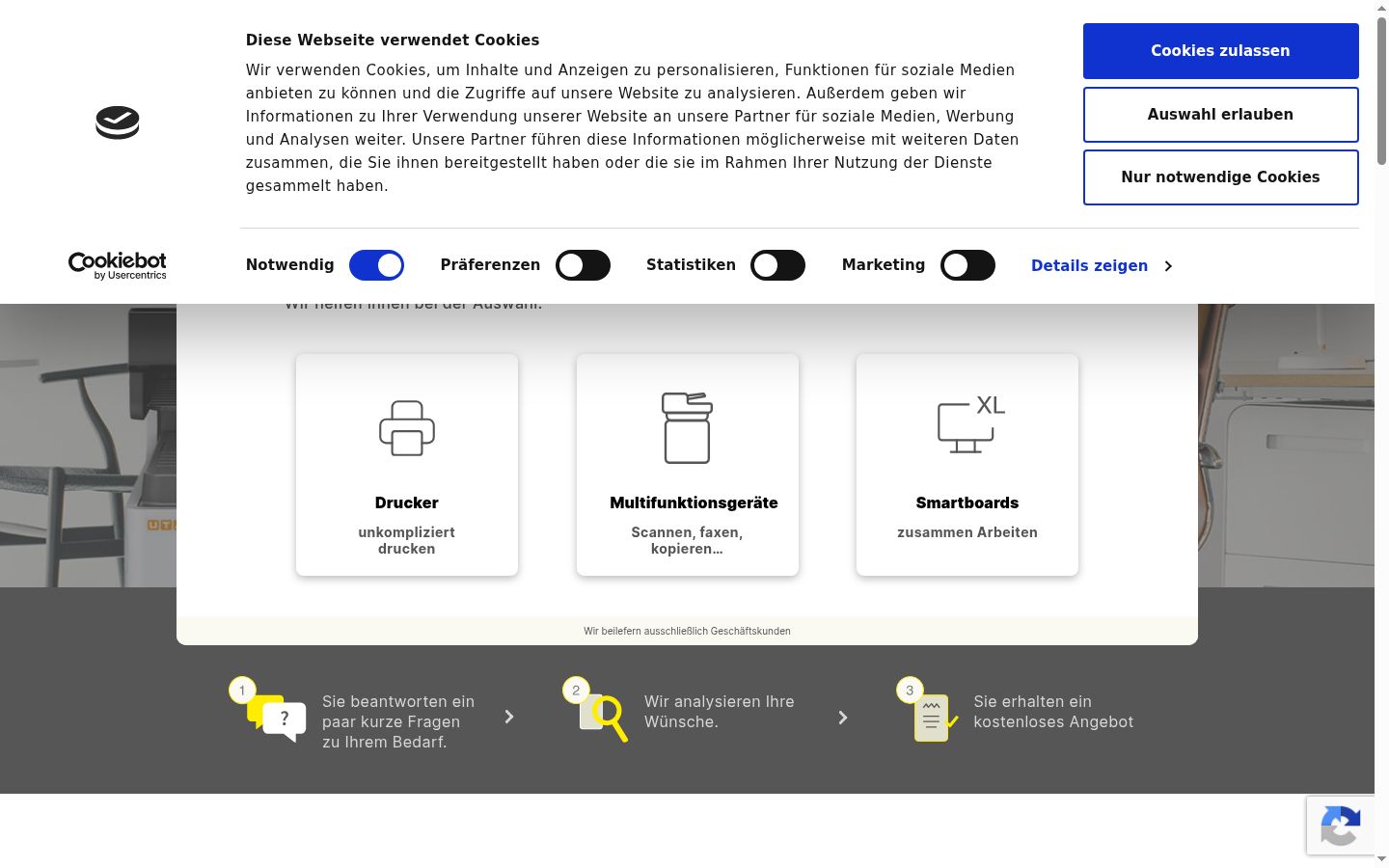Screenshot of the consent banner shown before any interaction
