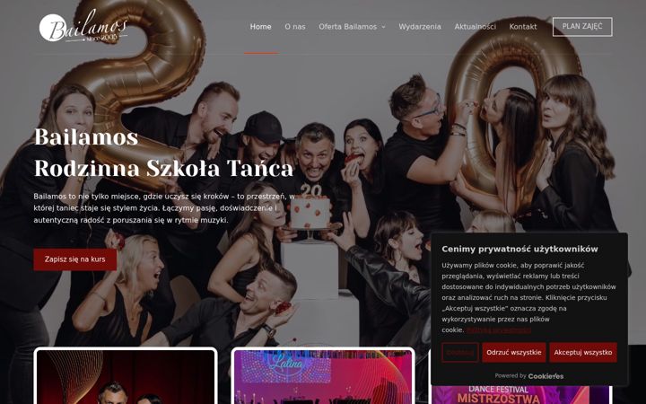 Screenshot of bailamos.pl