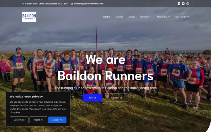 Screenshot of baildonrunners.co.uk