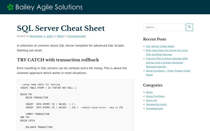 Screenshot of baileyagilesolutions.co.uk