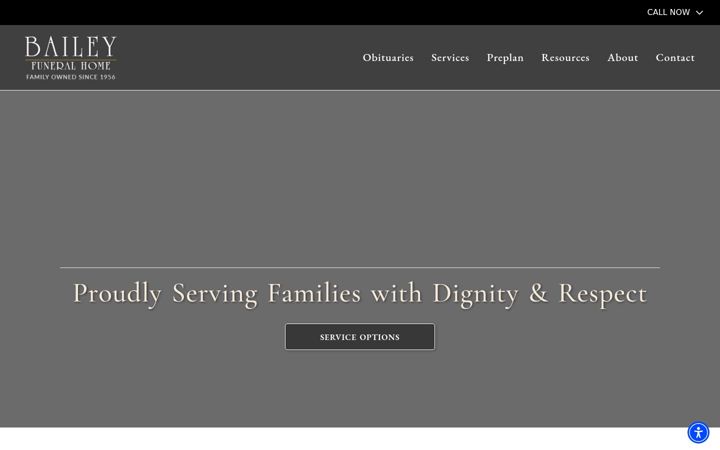 Screenshot of baileyfuneralhome.net