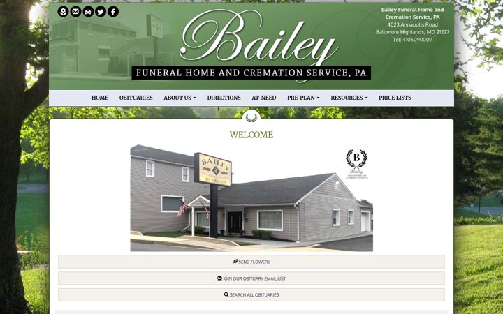 Screenshot of baileyfunerals.org