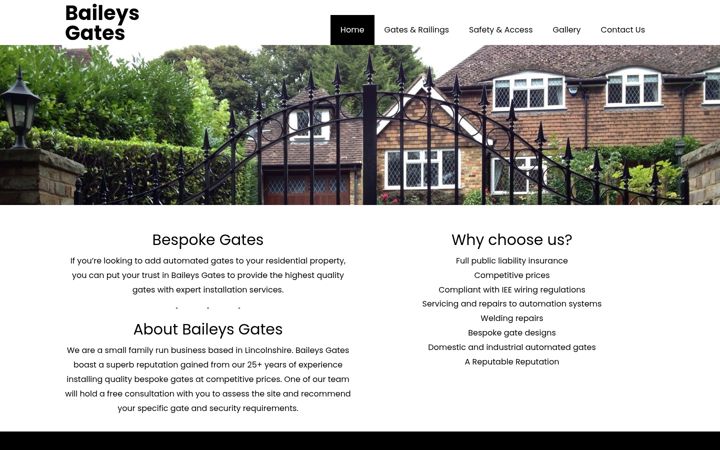 Screenshot of baileysgates.com