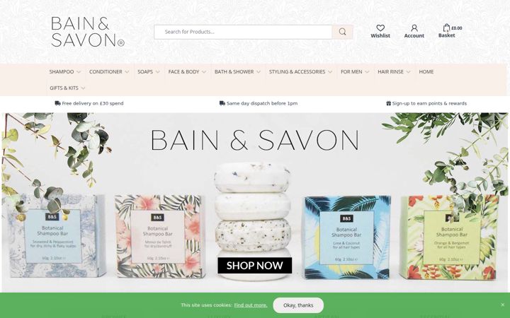 Screenshot of bain-savon.co.uk