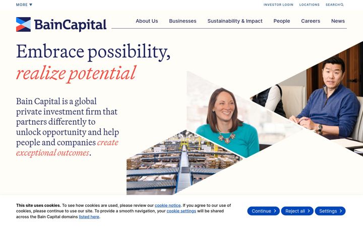 Screenshot of baincapital.com