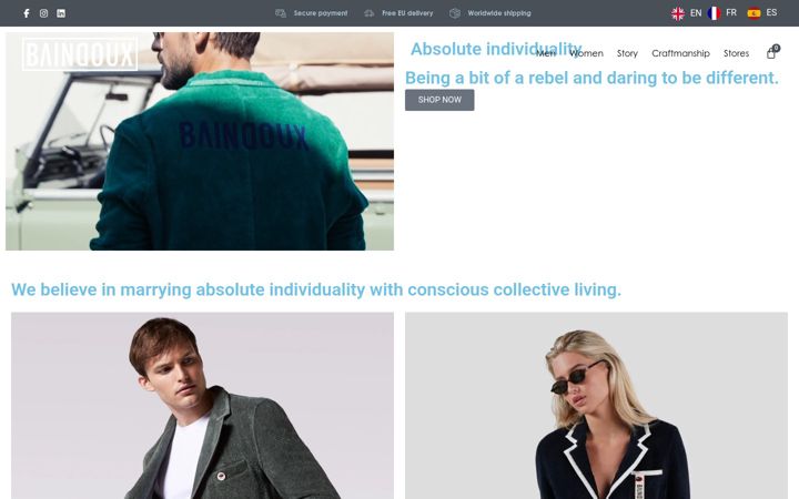 Screenshot of baindoux.com