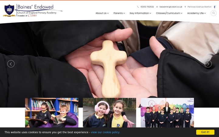 Screenshot of bainesendowedblackpool.co.uk
