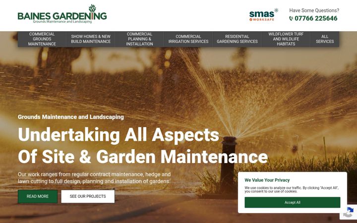 Screenshot of bainesgardening.com