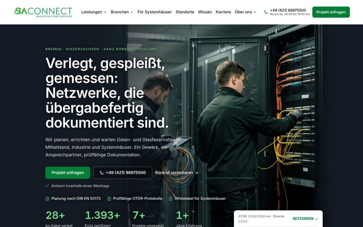 Screenshot of bainfra.de