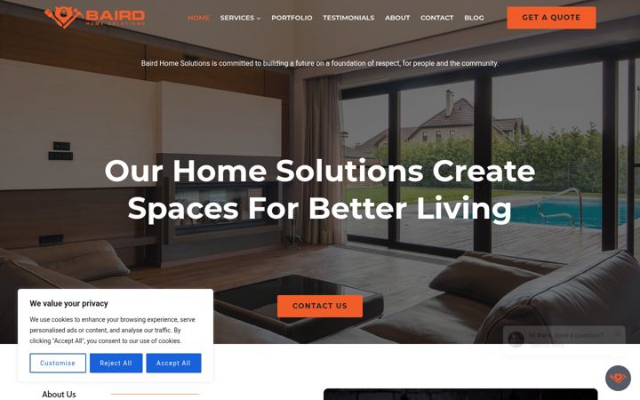 Screenshot of bairdhomesolutions.com