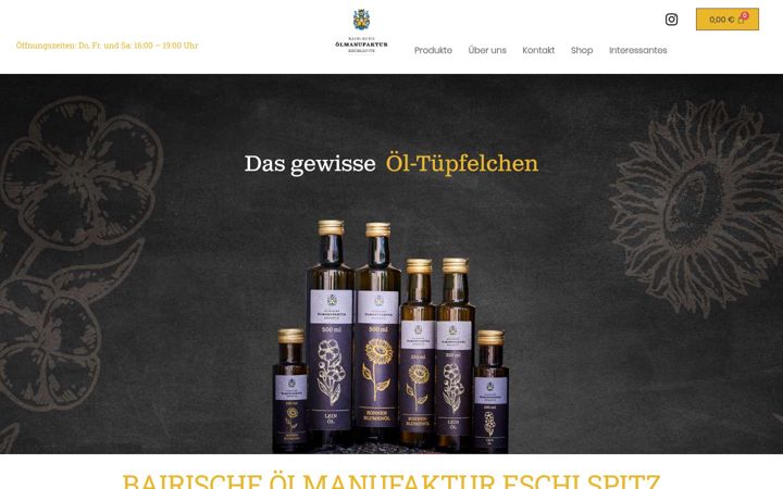 Screenshot of bairische-oelmanufaktur.de