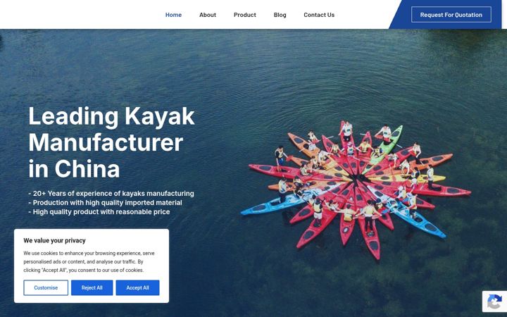 Screenshot of baitukayak.com