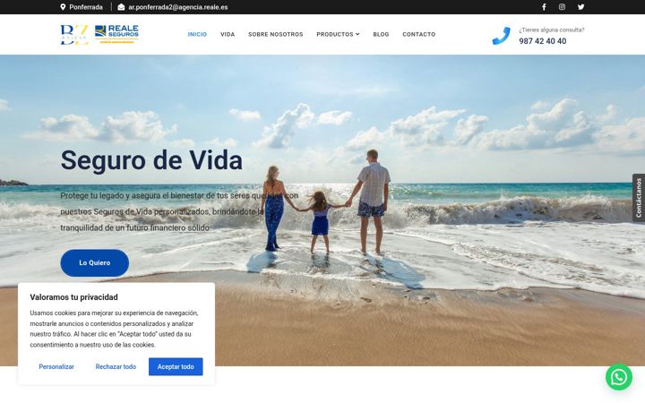 Screenshot of baizanseguros.com