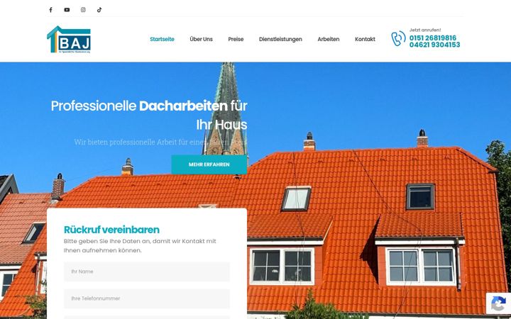 Screenshot of baj-dachsanierung.de