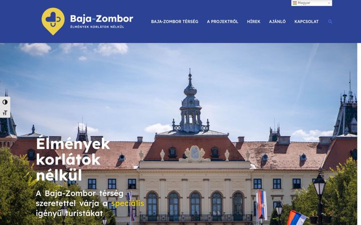 Screenshot of baja-sombor-tourism4all.hu