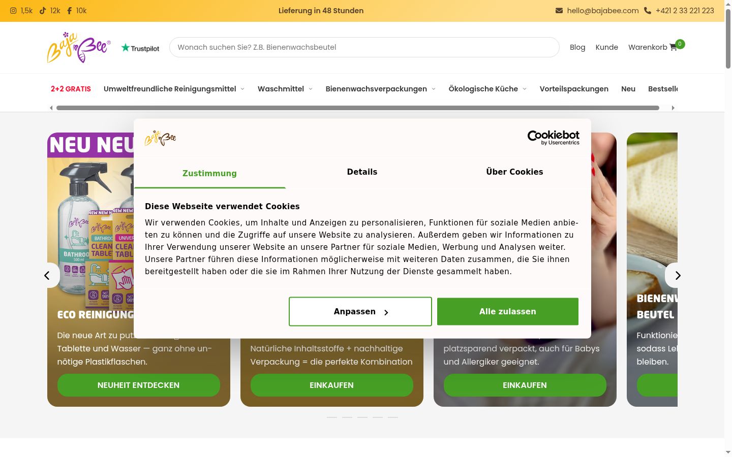 Screenshot tal-banner tal-kunsens muri qabel kwalunkwe interazzjoni